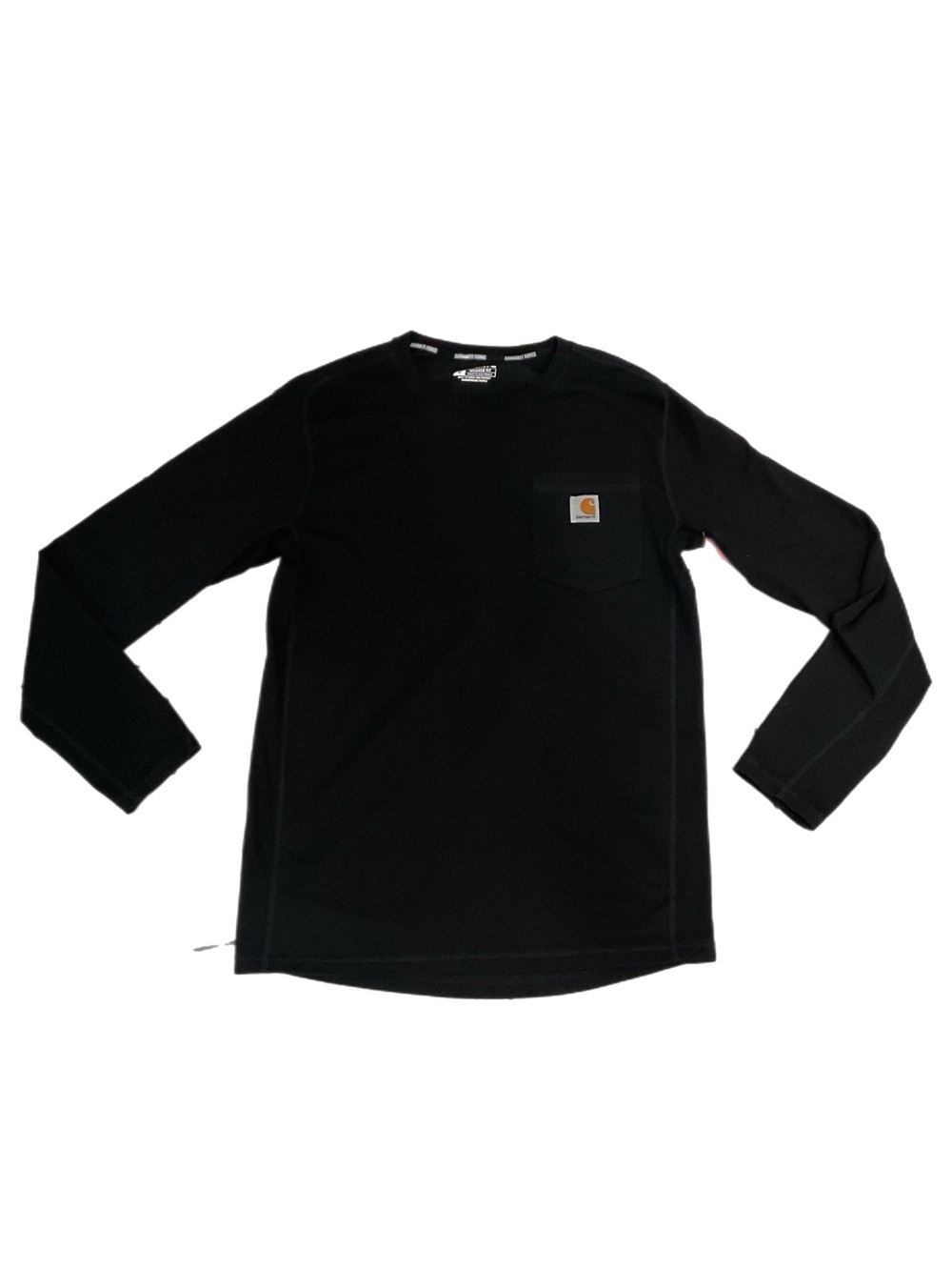 Carhartt Force black relaxed fit long sleeve pocket work shirt.